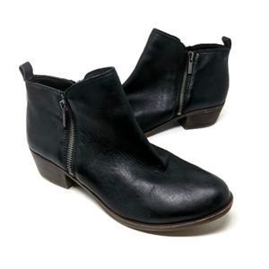 Lucky Brand Black Leather Basel Ankle Boho Boot